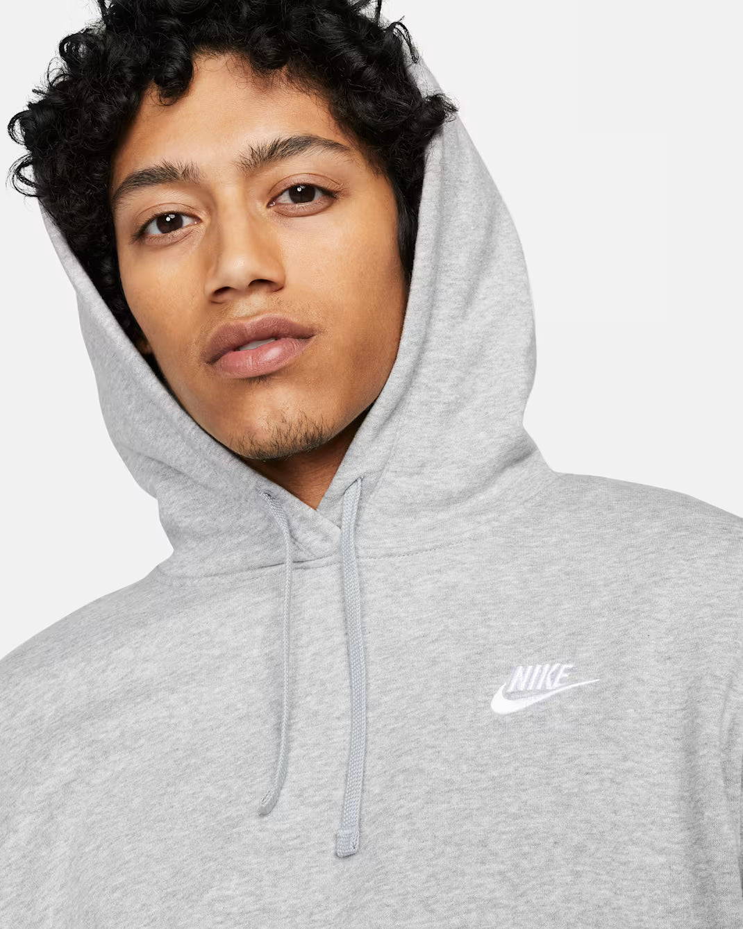 Women's Nike Sportswear Club Fleece Pullover Hoodie Dark Grey Heather/White DQ5793-063