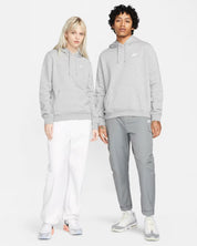 Women's Nike Sportswear Club Fleece Pullover Hoodie Dark Grey Heather/White DQ5793-063