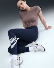 Women's Nike Sportswear Classics High-Waisted Graphic Leggings Midnight Navy/White DV7791-010