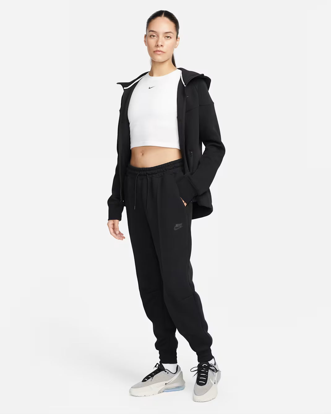 Women's Nike Sportswear Tech Fleece Mid-Rise Joggers Black/Black FB8330-010
