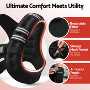 Everfit 8kg Weighted Vest Men Women, Reflective Running Vest with Armband Pouch