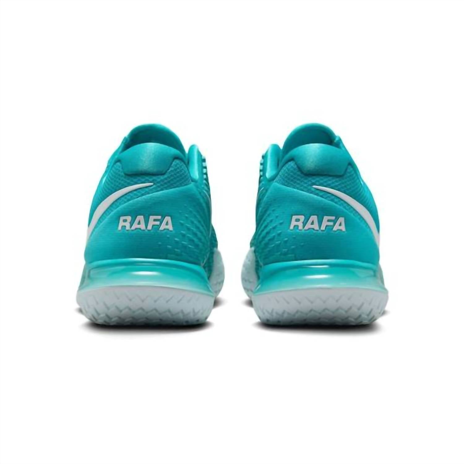 Men Hard Court Zoom Vapor Cage 4 Rafa Tennis Shoes In White/teal Volt