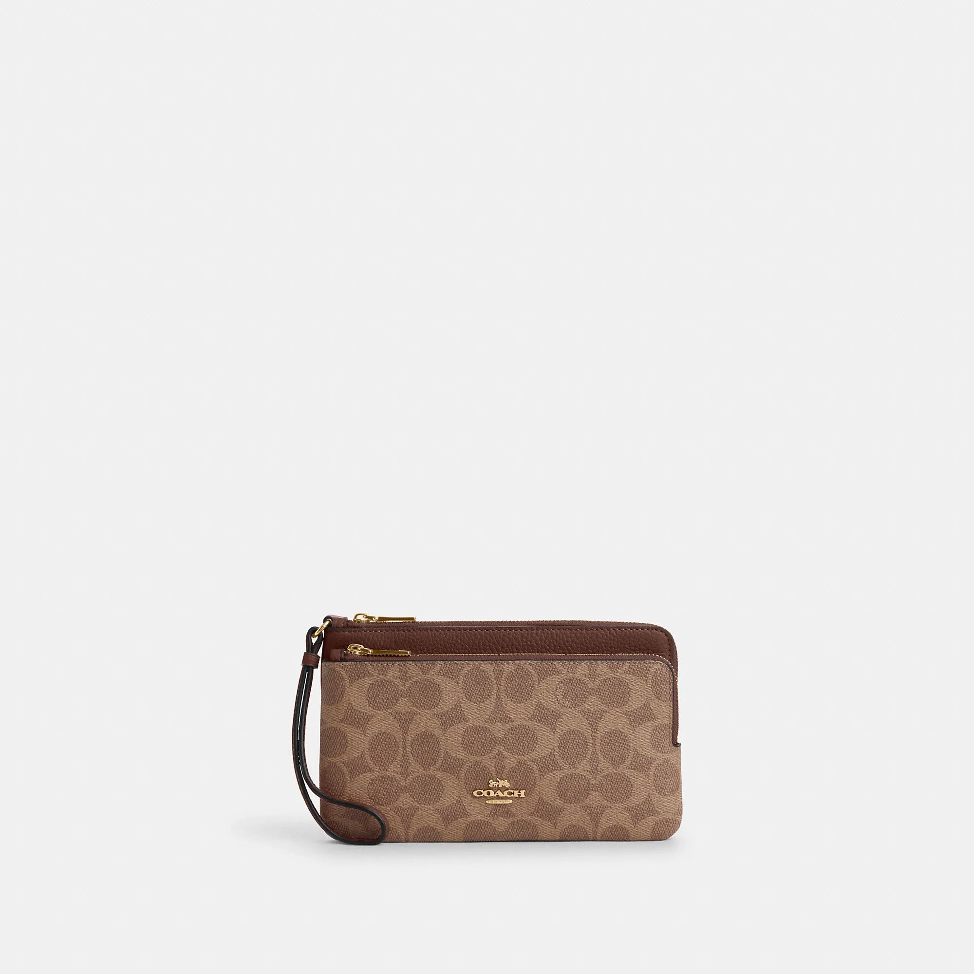 Coach Outlet Double Zip Wallet In Signature Canvas