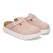 Women's Boston Chunky Suede Clogs In Light Rose