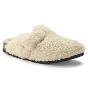 Boston Big Buckle Shearling Teddy Clog - Narrow In Eggshell