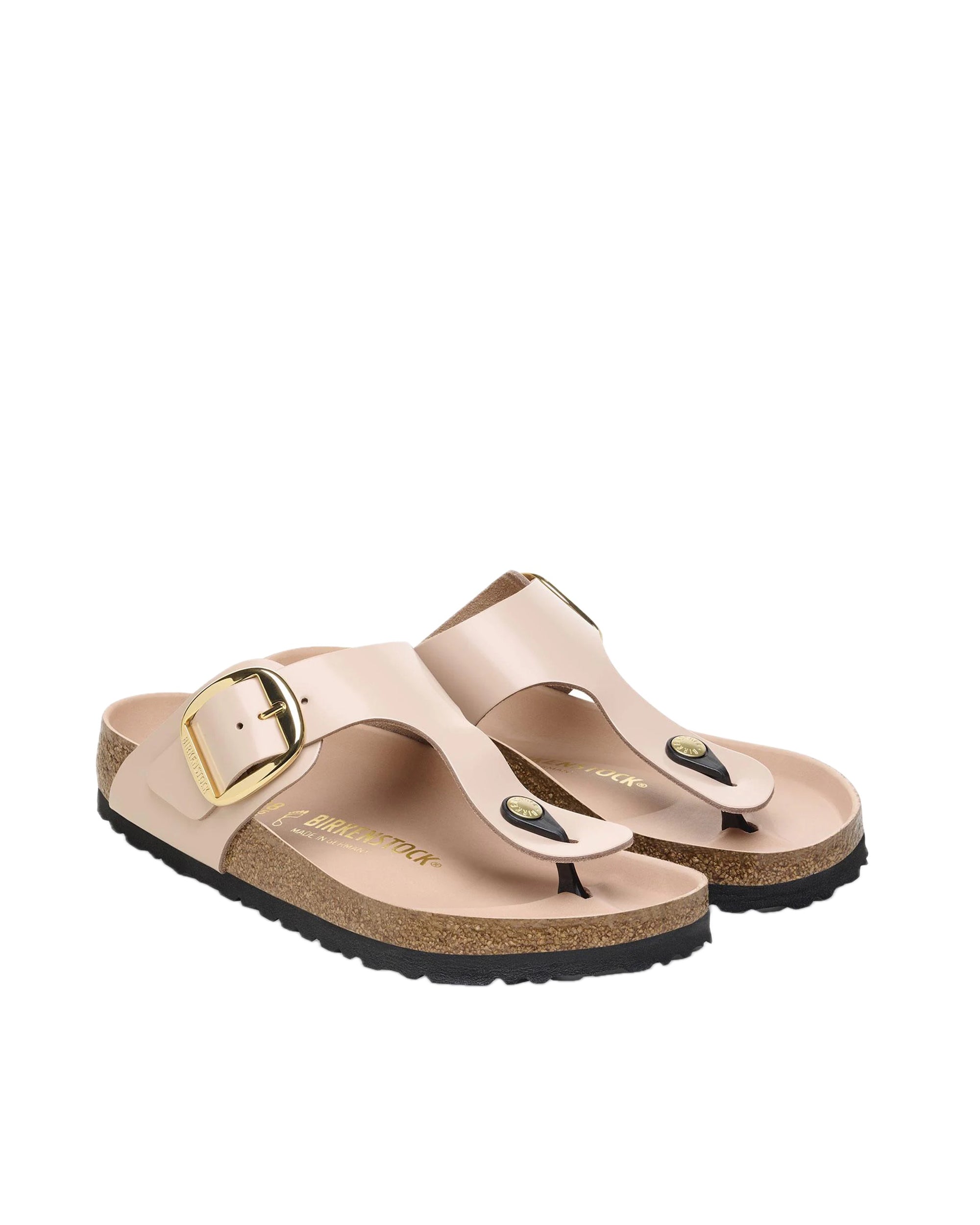 Beige Gizeh Big Buckle Shine Sandals