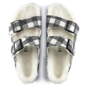 Men's Arizona Wool Shearling Sandal In Plaid White/natural