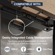 Desky Dual Mini Sit Stand Desk 900x500 White Desktop and White Frame