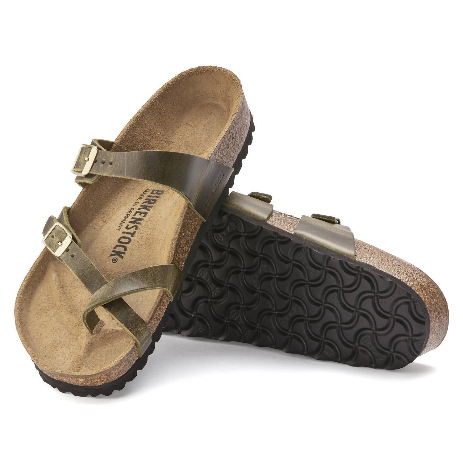 Women's Mayari Oiled Leather Sandals In Olive