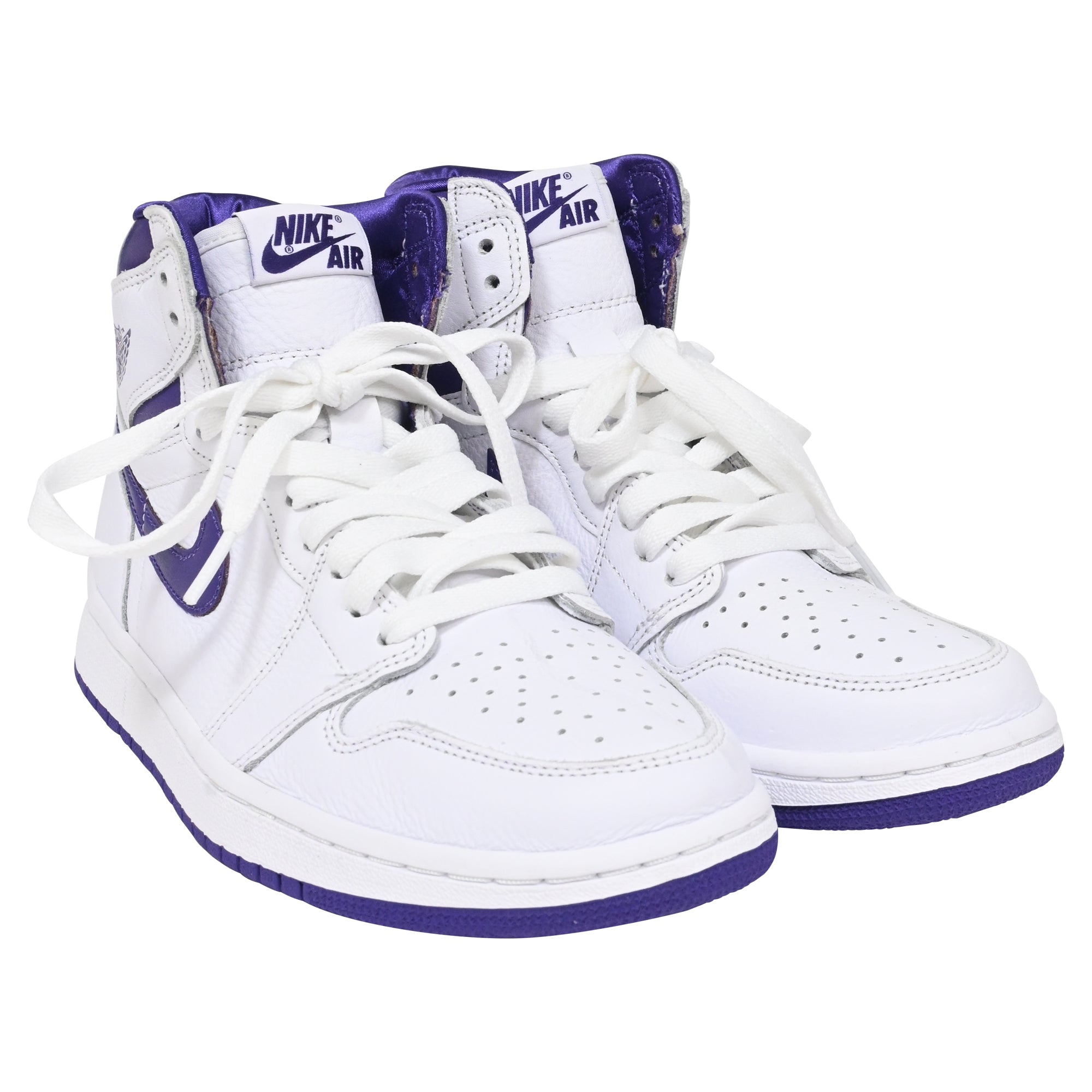 Nike Air Jordan 1 Retro High Court Sneakers in Purple Leather
