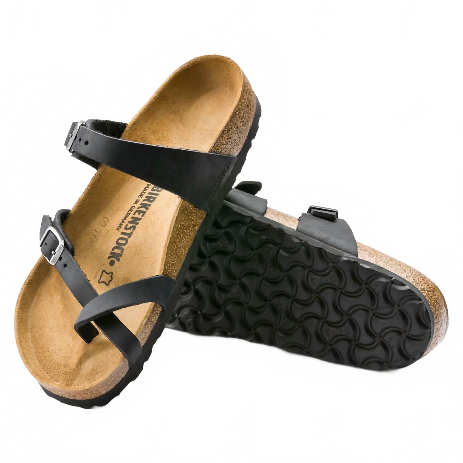 Women's Mayari Oiled Leather Sandals In Black