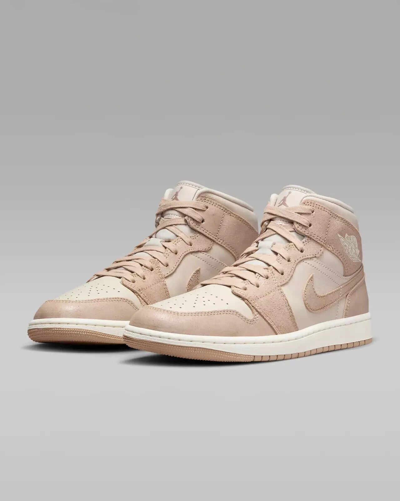 Nike Air Jordan 1 Mid SE FJ3448-200 Sneakers Wo Light Brown Lace Up TF498