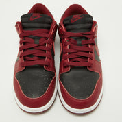 Nike Red/black Leather Dunk Low Top "team Red" Sneakers