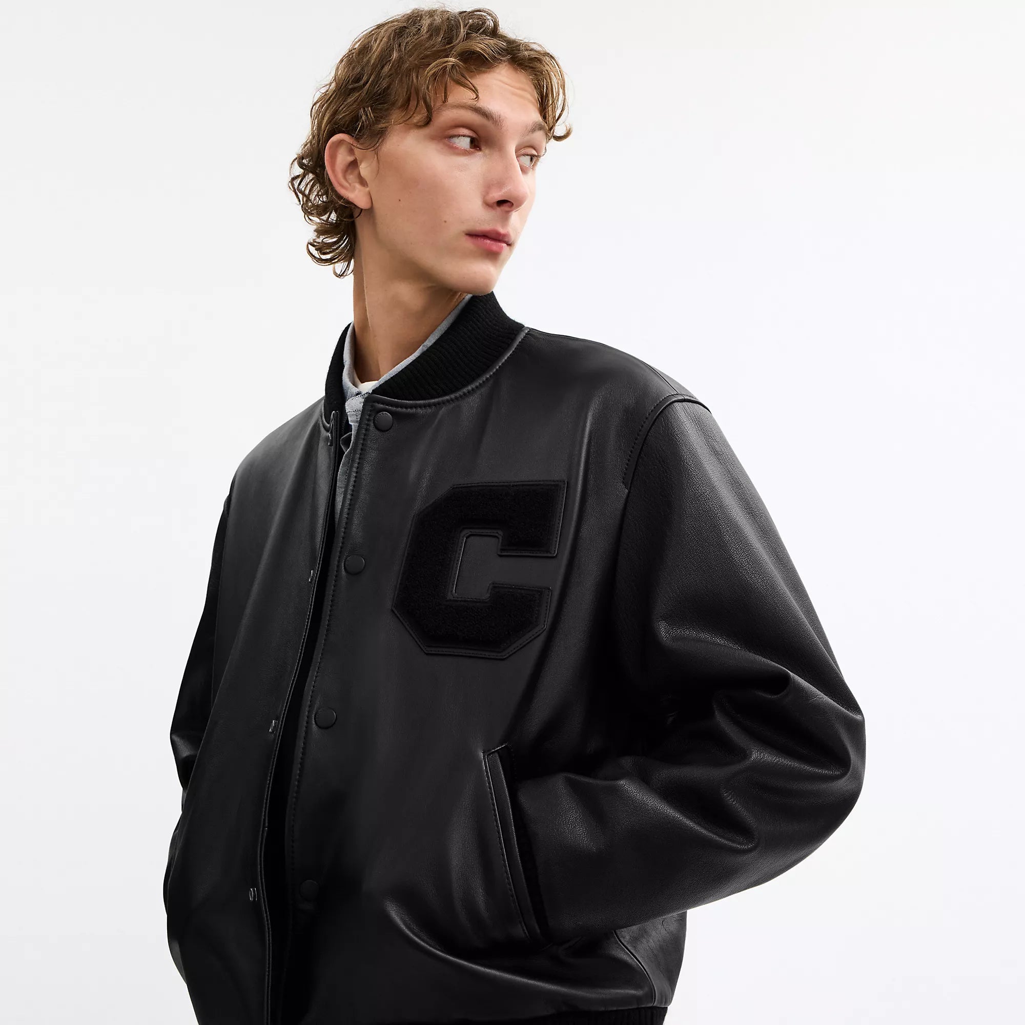 Coach Outlet Leather Varsity Jacket
