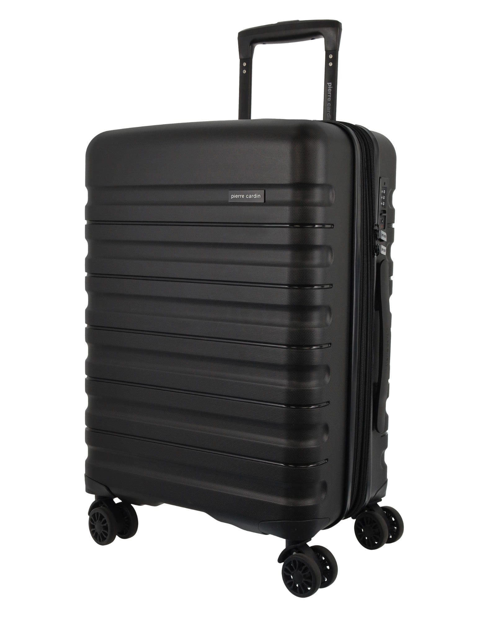 3pc Pierre Cardin 4 Wheel Hard-Shell Suitcase Travel Luggage Set Black