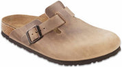 Men's Boston Suede Clogs In Brown Oiled Leather