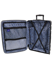 3pc Pierre Cardin 4 Wheel Hard-Shell Suitcase Travel Luggage Set Black