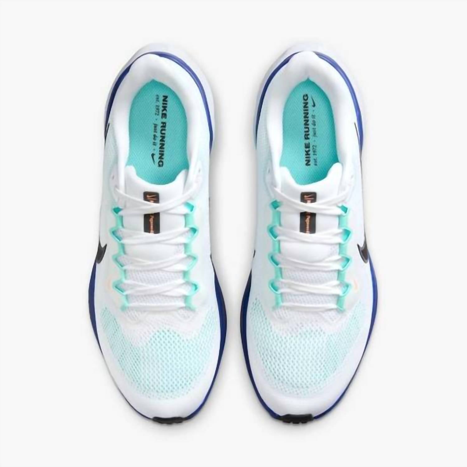 Men's Air Zoom Pegasus Road Running Shoes In White/black-Hyper Turq-Concord