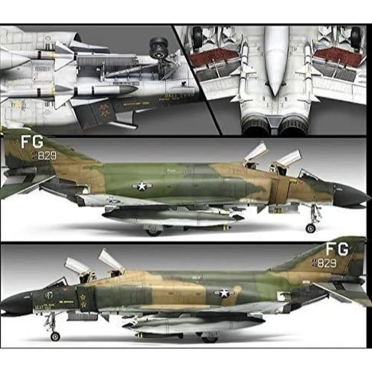 Academy 1/48 F-4C Phantom II Vietnam War Fighter Scaled Plastic Model Kit