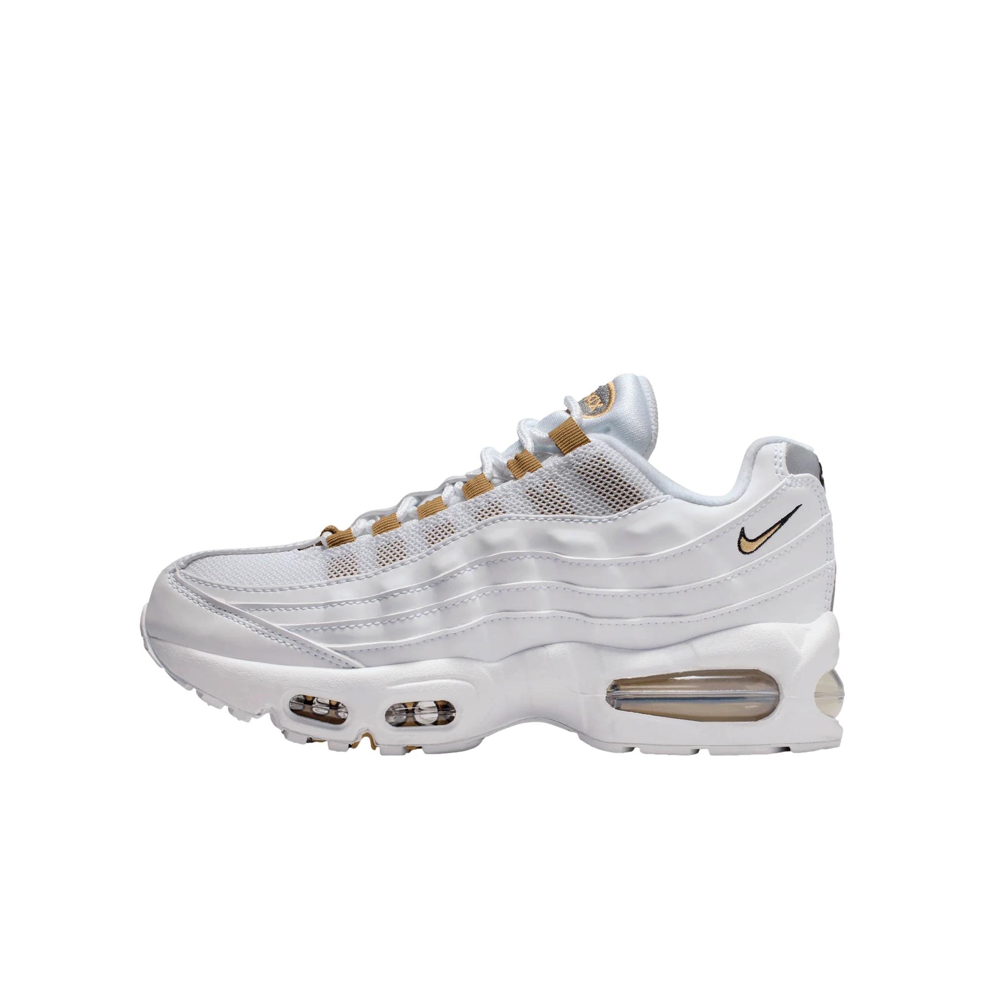 Grade-School Nike Air Max 95 BB LTR White / Metallic Gold - Black II4130-102