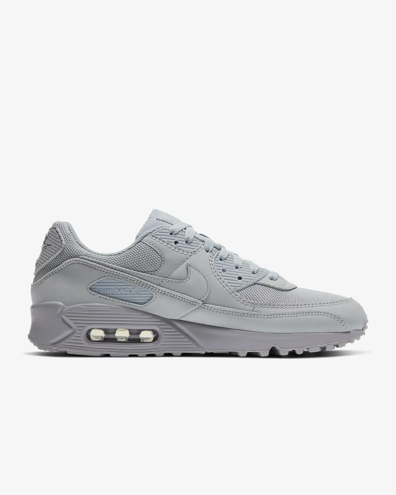 Men's Nike Air Max 90 CN8490 Sneakers Wolf Grey Leather Casual Lifestyle Shoes