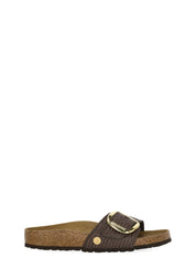 Brown Madrid Big Buckle Raffia Sandals