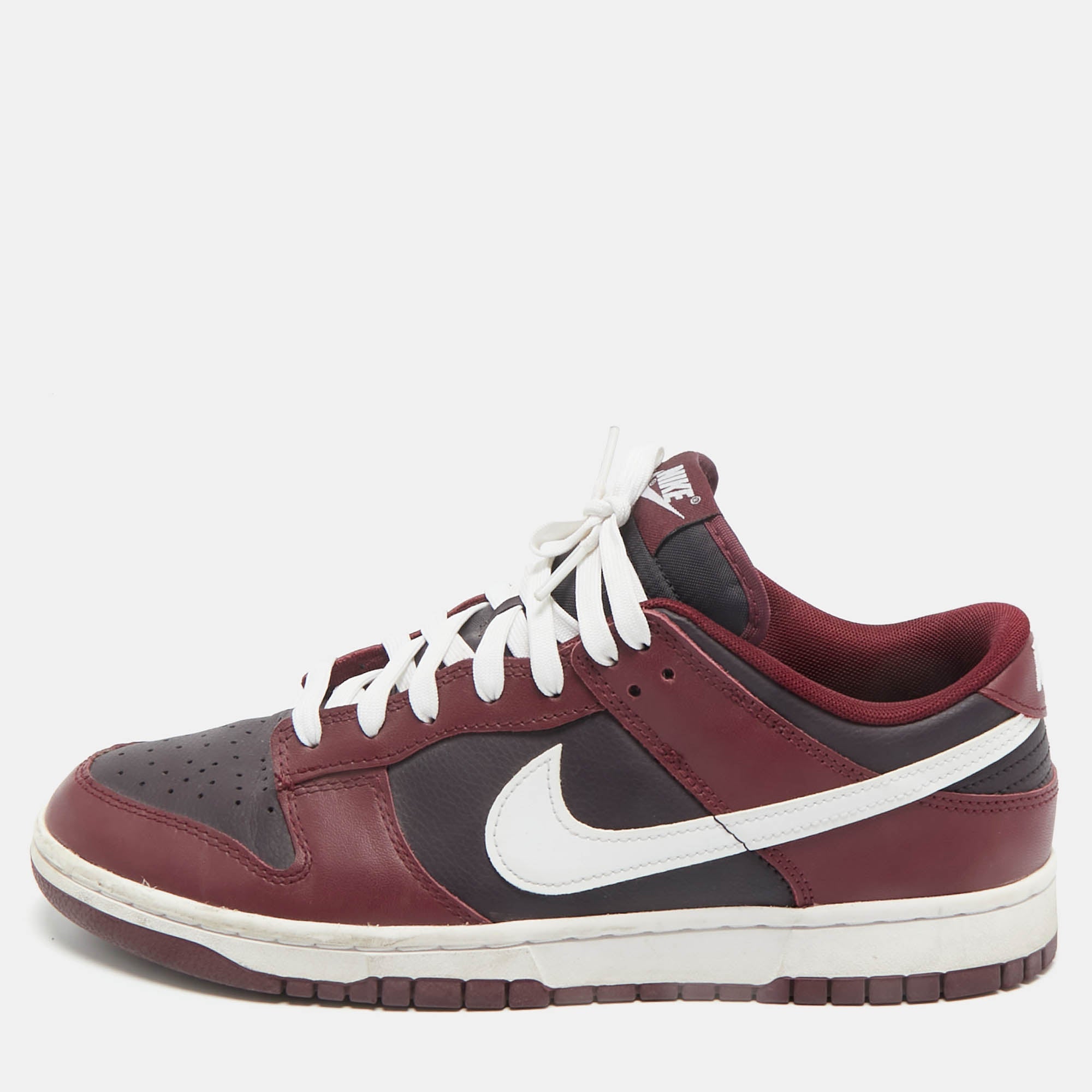 Nike Burgundy Leather Dunk Low Dark Beetroot Sneakers