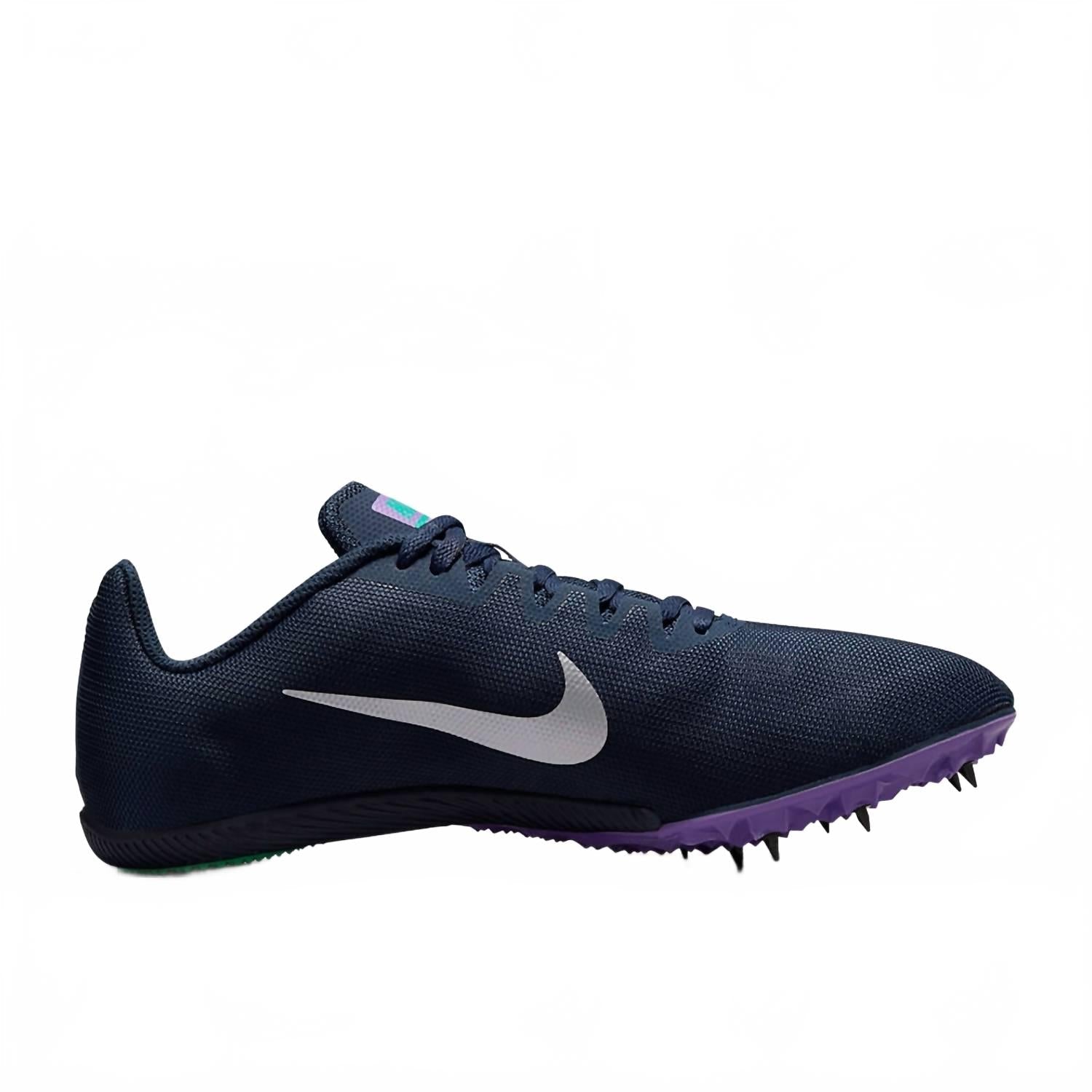 Men's Zoom Rival 9 Spikes Track & Field Shoes In Obsidian/metallic Silver-Wild Berry