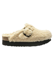 Boston Big Buckle Platform Teddy Shearling Clog