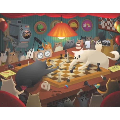 1000pc Cats Playing Chess Puzzle