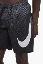 Boxer Swim Trunks GRID SWOOSH with Maxi Printed Logo