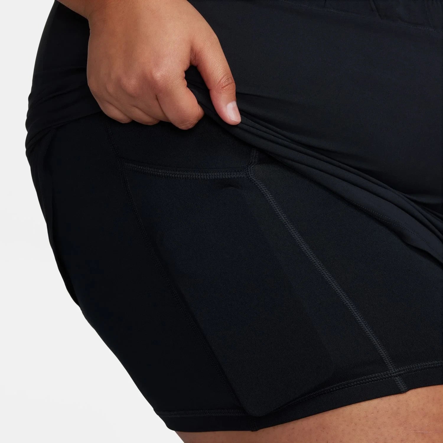 Women's Nike One Dri-fit Skort Black Stretch Pull On Ultra High-Waist FTS379