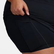 Women's Nike One Dri-fit Skort Black Stretch Pull On Ultra High-Waist FTS379