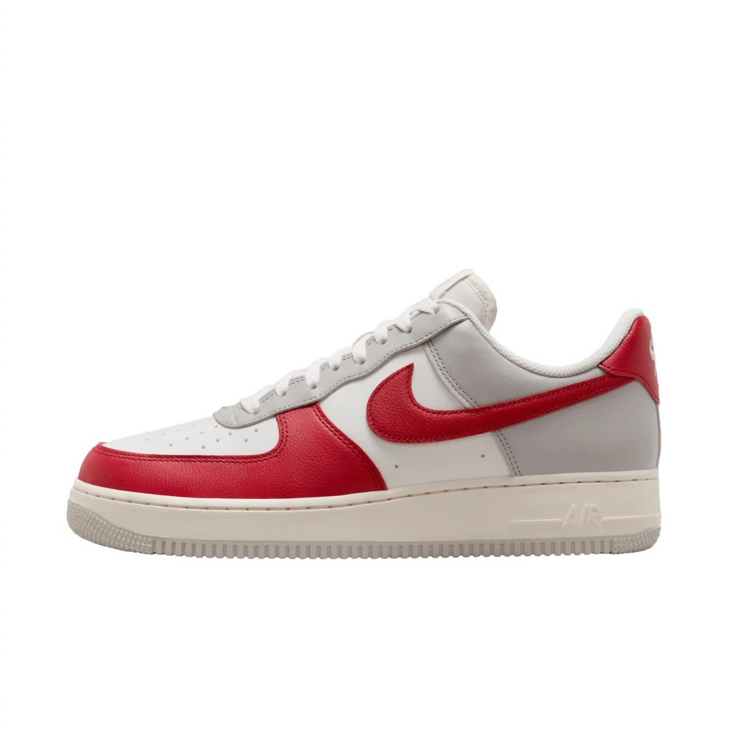 Men's Air Force 1 '07 Lv8 Shoes In Iron Ore/gym Red/pale Ivory