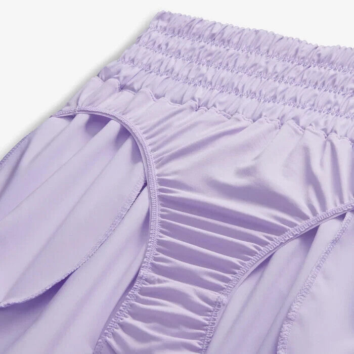 Women's Nike One Shorts Lilac Bloom Dri-FIT Brief-Lined Ultra High-Waist SRT152