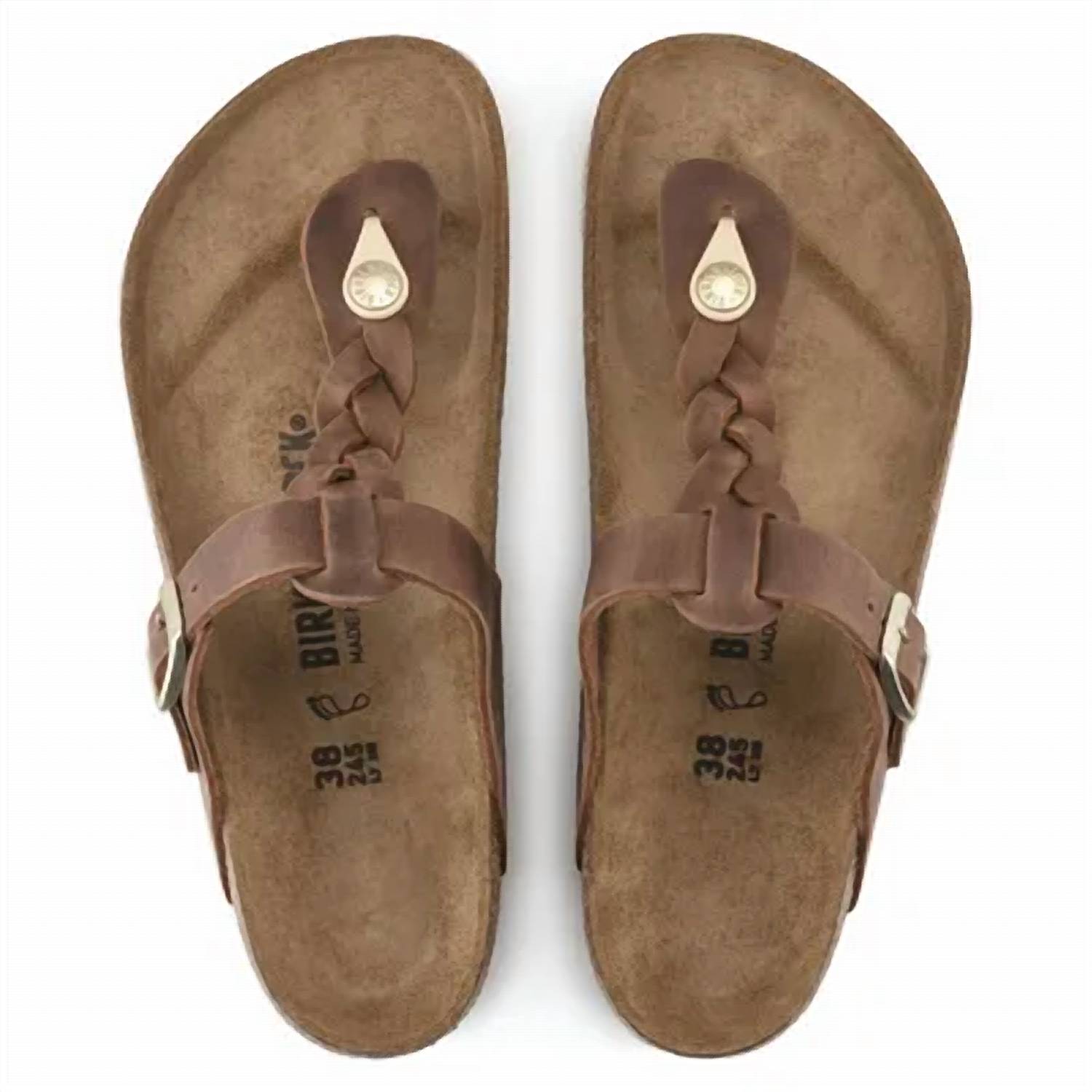 Women's Gizeh Braid Thong Sandal In Cognac Oiled