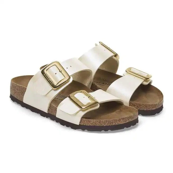 Women's Birkenstock Sydney 1029492 Sandals Pearl White Birko-Flor GAL603