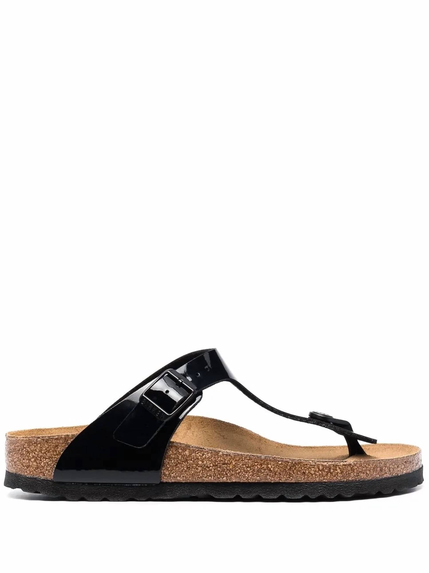 Women's Gizeh Patent-Leather Sandals In Black