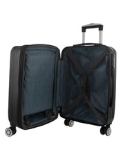 3pc Pierre Cardin Hard-Shell Suitcase Cabin Travel Luggage Set Black