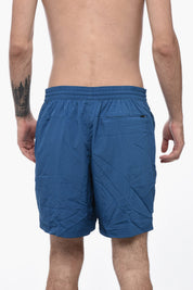 Checked Rip-Stop Boxer Swim Trunks with 3 Pockets