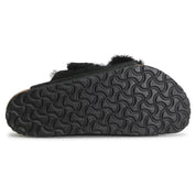 Women's Birkenstock Arizona 0752661-001 Sandals Black Shearling Slide JOBB397