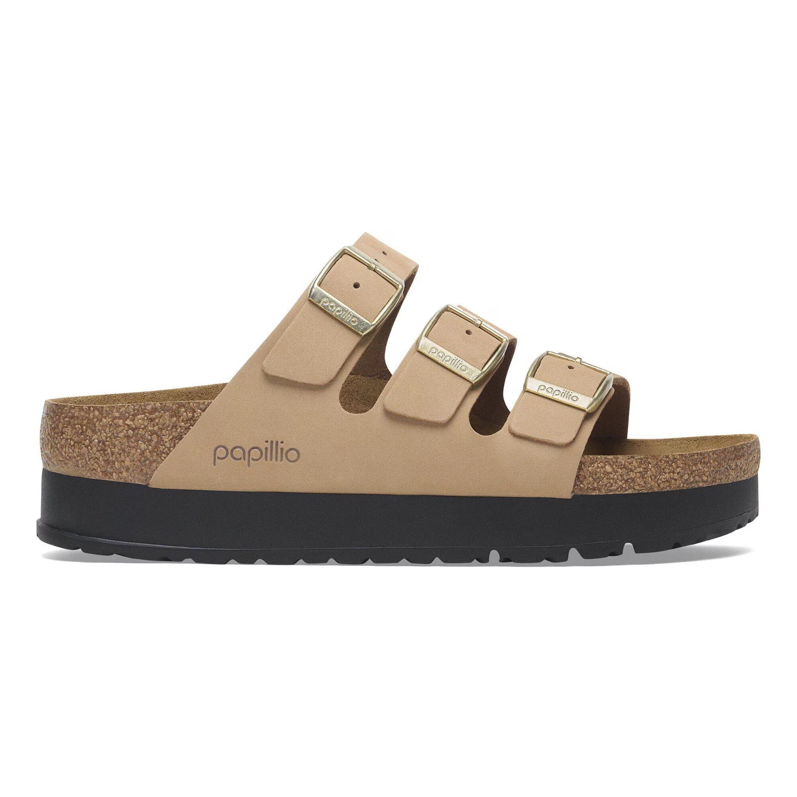 Men's Birkenstock Florida 1029760 Sandals Beige Nubuck Leather Platform HAWK1317