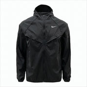 Matte Finish Hooded Jacket with Angular Panel Design