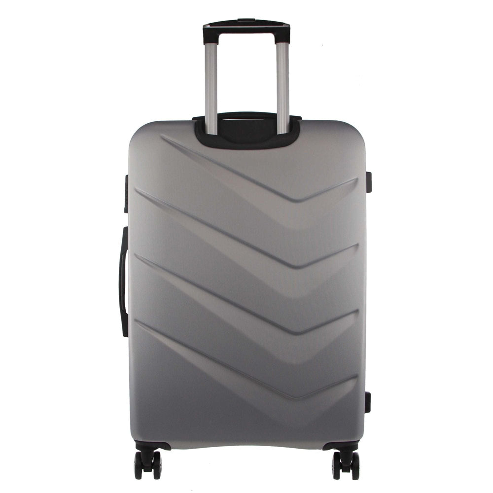 3pc Pierre Cardin Hard-Shell Suitcase Cabin Travel Luggage Set Silver