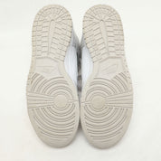 Nike White/ Vast Grey Leather Dunk Retro High Sneakers