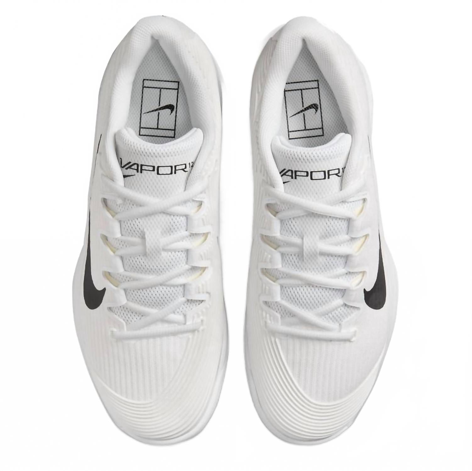 Women's Zoom Vapor 12 Hard Court Tennis Shoes In White / Black / Summit White