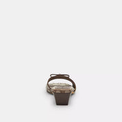 Coach Outlet Bow Kitten Heel Sandal In Signature Jacquard