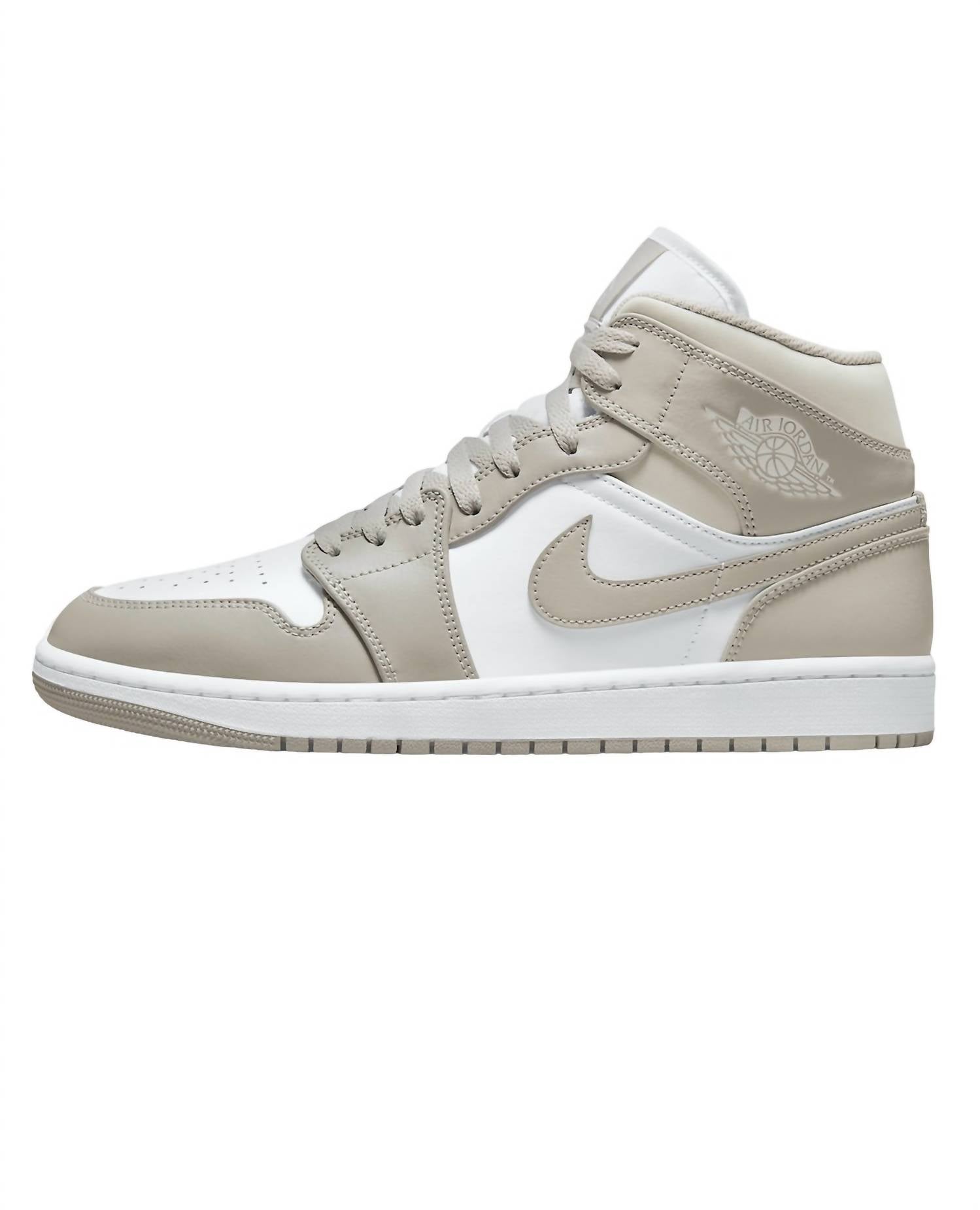 Men'S Air Jordan 1 Mid Sneaker in College Grey/White Light Bone
