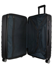 2pc Pierre Cardin Large Hard-Shell Suitcase & Cabin Set Luggage Tag Black