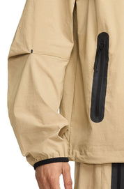 Nike Tech HM7151-297 Jacket Men's Parachute Beige Woven Hooded Full Zip POSH002